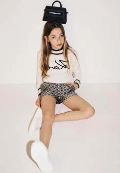 Karl Lagerfeld pulover pentru copii din amestec de casmir culoarea bej, Z30218 imagine