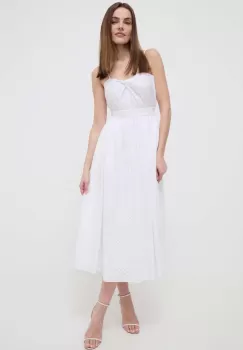 Karl Lagerfeld rochie culoarea alb, midi, evazati imagine