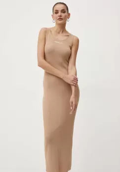 Karl Lagerfeld rochie culoarea bej, maxi, mulata, 245W1332 imagine