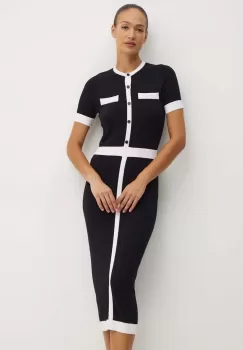 Karl Lagerfeld rochie culoarea negru, midi, drept, 245W1331 imagine