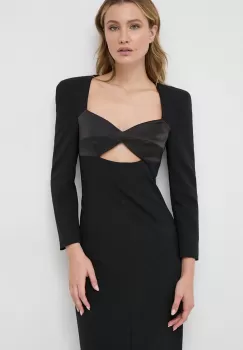 Karl Lagerfeld rochie culoarea negru, midi, drept imagine