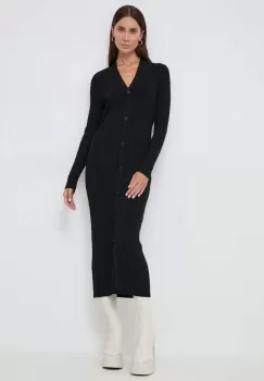 Karl Lagerfeld rochie culoarea negru, midi, mulata imagine