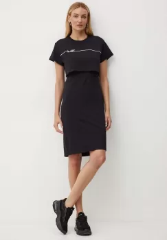 Karl Lagerfeld rochie culoarea negru, mini, drept, 245W1350 imagine