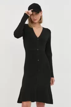 Karl Lagerfeld rochie culoarea negru, mini, drept imagine
