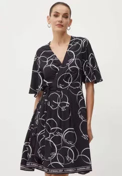 Karl Lagerfeld rochie culoarea negru, mini, evazati, 245W1304 imagine