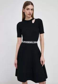 Karl Lagerfeld rochie culoarea negru, mini, evazati imagine