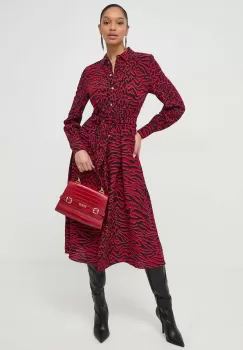 Karl Lagerfeld rochie culoarea rosu, midi, evazati imagine