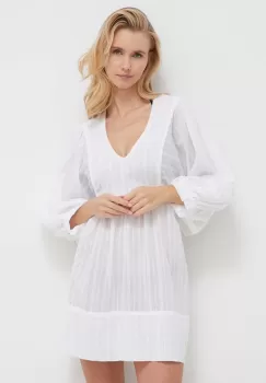 Karl Lagerfeld rochie de plaja din bumbac culoarea bej imagine