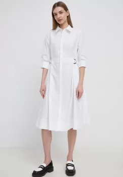 Karl Lagerfeld rochie din bumbac culoarea alb, mini, evazati imagine