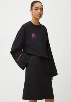 Karl Lagerfeld rochie din bumbac culoarea negru, mini, oversize, 246W1311 imagine