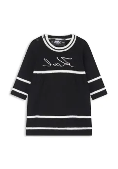 Karl Lagerfeld rochie din bumbac pentru copii culoarea negru, midi, drept, Z30277 imagine