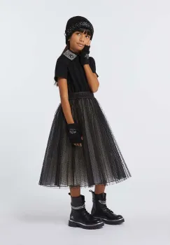 Karl Lagerfeld rochie fete culoarea negru, midi, evazati, Z30194 imagine