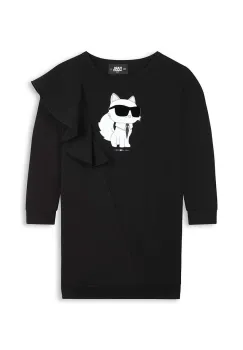 Karl Lagerfeld rochie fete culoarea negru, mini, drept, Z30181 imagine