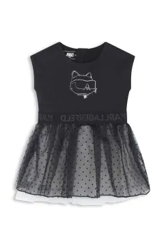Karl Lagerfeld rochie fete culoarea negru, mini, evazati, Z30278 imagine