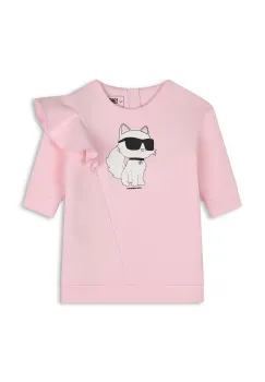 Karl Lagerfeld rochie fete culoarea roz, mini, drept, Z30275 imagine