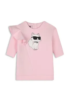 Karl Lagerfeld rochie fete culoarea roz, mini, drept, Z30275 imagine