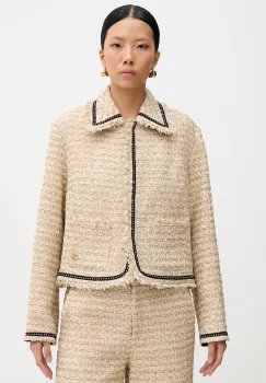 Karl Lagerfeld sacou culoarea bej, un singur rand de nasturi, melanj, B1W14004 imagine