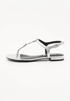 Karl Lagerfeld sandale de piele ALISSO femei, culoarea argintiu, KL82515 imagine