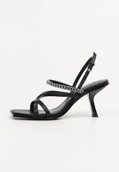 Karl Lagerfeld sandale de piele KARMEL femei, culoarea negru, cu toc cui, KL33625 imagine