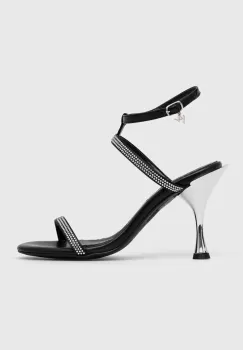 Karl Lagerfeld sandale de piele PANACHE HI culoarea negru, KL30829 imagine