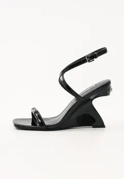 Karl Lagerfeld sandale de piele WAVERLY culoarea negru, KL34612 imagine