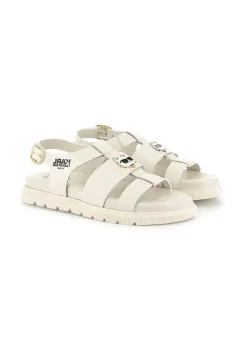 Karl Lagerfeld sandale din piele pentru copii culoarea bej, Z30372 imagine