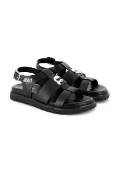 Karl Lagerfeld sandale din piele pentru copii culoarea negru, Z30372 imagine
