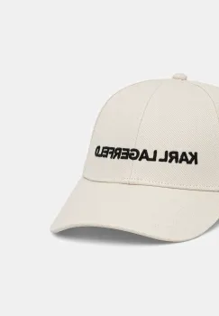 Karl Lagerfeld sapca de baseball din bumbac culoarea alb, cu imprimeu, A1W33071 imagine