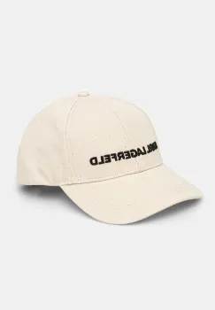 Karl Lagerfeld sapca de baseball din bumbac culoarea bej, cu imprimeu, A1W33071 imagine