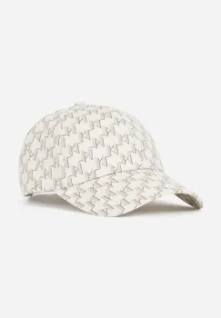 Karl Lagerfeld sapca de baseball din bumbac culoarea bej, cu imprimeu, A2W33016 imagine