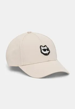Karl Lagerfeld sapca de baseball din bumbac culoarea bej, cu imprimeu, A2W33060 imagine