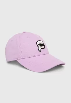 Karl Lagerfeld sapca de baseball din bumbac culoarea negru, cu imprimeu imagine