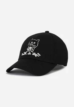 Karl Lagerfeld sapca de baseball din bumbac culoarea negru, cu imprimeu, A2W33047 imagine