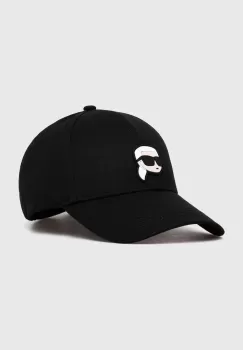 Karl Lagerfeld sapca de baseball din bumbac culoarea negru, cu imprimeu imagine