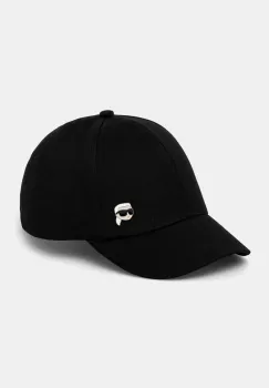 Karl Lagerfeld sapca de baseball din bumbac culoarea negru, neted, A2W33061 imagine