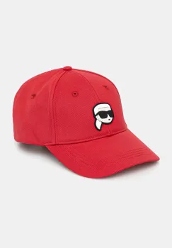 Karl Lagerfeld sapca de baseball din bumbac culoarea rosu, cu imprimeu, A1W33037 imagine