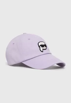 Karl Lagerfeld sapca de baseball din bumbac culoarea violet, cu imprimeu imagine