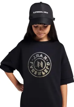 Karl Lagerfeld sapca de baseball pentru copii culoarea negru, cu imprimeu, Z30395 imagine