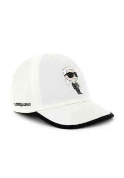 Karl Lagerfeld sapca din bumbac pentru copii culoarea alb, cu imprimeu, Z30574 imagine