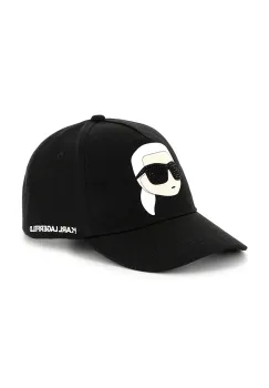 Karl Lagerfeld sapca din bumbac pentru copii culoarea negru, cu imprimeu, Z30387 imagine