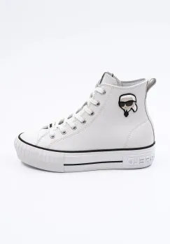 Karl Lagerfeld tenisi de piele KAMPUS MAX NFT femei, culoarea alb, KL60445T imagine