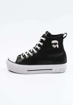 Karl Lagerfeld tenisi de piele KAMPUS MAX NFT femei, culoarea negru, KL60445T imagine