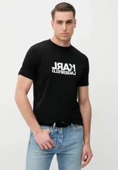 Karl Lagerfeld tricou barbati, culoarea negru, cu imprimeu, 552235.755087 imagine