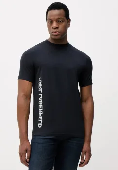 Karl Lagerfeld tricou culoarea bleumarin, cu imprimeu, 554235.755401 imagine