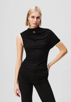 Karl Lagerfeld tricou culoarea negru, cu turtleneck, A3W17006 imagine