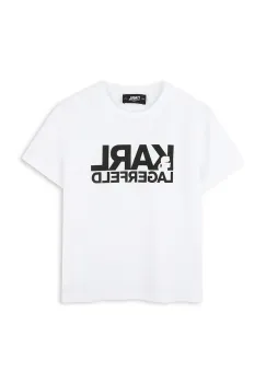 Karl Lagerfeld tricou de bumbac pentru copii culoarea alb, cu imprimeu, Z30435 imagine