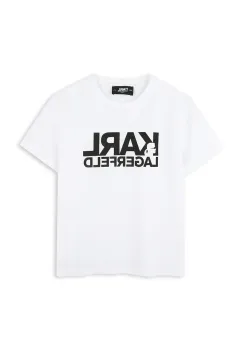 Karl Lagerfeld tricou de bumbac pentru copii culoarea alb, cu imprimeu, Z30435 imagine