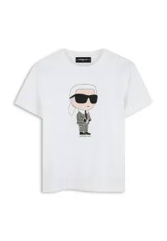 Karl Lagerfeld tricou de bumbac pentru copii culoarea alb, cu imprimeu, Z30437 imagine