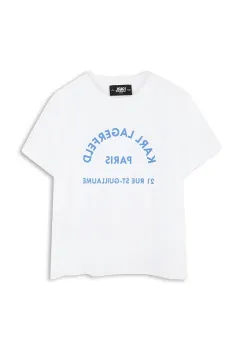 Karl Lagerfeld tricou de bumbac pentru copii culoarea alb, cu imprimeu, Z30439 imagine