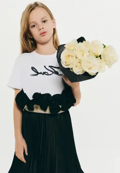 Karl Lagerfeld tricou de bumbac pentru copii culoarea alb, Z30485 imagine